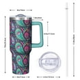 thumbnail image 3 of 40oz Paisley Travel Tumbler Stainless Steel with Handle, Leak Proof Vacuum Insulated Flip Straw Lid Mug Gift for Him Her, 3 of 5