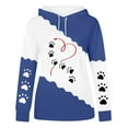thumbnail image 4 of Jinhomg Fall Lightweight Comfy Sweatshirts for Women Cute Dog Paw Print Drawstring Hoodies Casual Comfy Long Sleeve Pullover Tops with Pocket Blue XL, 4 of 5
