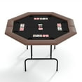 thumbnail image 1 of BeesClover Table de Poker Octogonale Pliable de 47 Pouces pour 8 Joueurs - Table de Jeu Texas Holdem avec Porte-Gobelets, Rails Rembourrés Résistants à l'Eau, Table de Cartes Portable pour Fête à la Maison Soirée de Jeux, 1 of 8