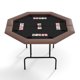 thumbnail image 1 of Yeshouse mesa de póker plegable octogonal de 47" para 8 jugadores, con portavasos y rieles acolchados resistentes al agua, mesa portátil ideal para juegos de cartas y noches de juegos en casa, 1 of 8