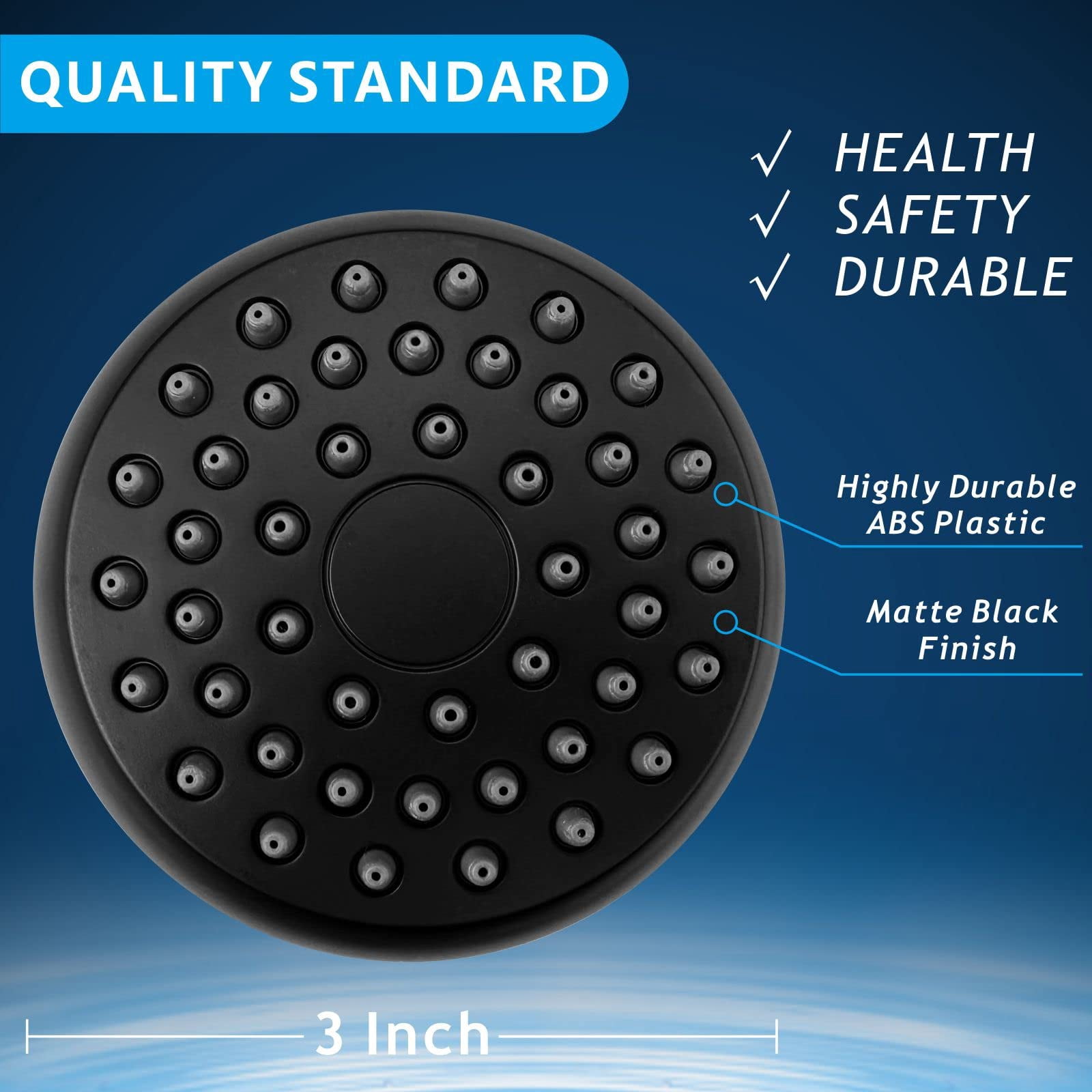 High Pressure Shower Head - Powerful Bathroom Pressure Boosting Showerhead - Perfect Universal Replacement for Rain Shower Heads