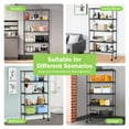 thumbnail image 7 of NiamVelo Wire Shelving 5 Tier Storage Shelf with Wheels Adjustable Metal Shelves Unit for Garage Home Kitchen Bathroom,60" H x 30" W x 14" D, 750Lbs Capacity, Black, 7 of 7