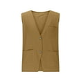 thumbnail image 4 of VBTAPA Men's Suit Vest Summer Linen Shirt Deep V Neck Waistcoat for Party and Beach Yellow XXL, 4 of 7