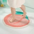 thumbnail image 4 of TOWN & COUNTRY PLAY Peachy Clean Peach Fruit Shaped Bath Mat, Absorbent Tufted Floor Mat, Non-Slip Backing, Machine Washable, Peach/Green, 30.3"x29.5", 4 of 10