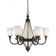 thumbnail image 1 of Cal Lighting Monticello Lustre en Métal Durable 30 Pouces Marron/blanc, 1 of 2