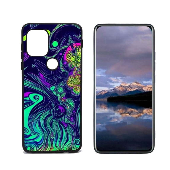 Compatible with Moto G Stylus 5G Phone Case, Psychedelic-Trippy-Alien-Art-Visuals-Colours18 Case Men Women, Flexible Silicone Shockproof Case for Moto G Stylus 5G