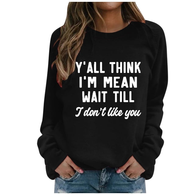 WEAIXIMIUNG Sweat-Shirt Noir pour Femmes Mode Imprimé à Manches Longues Sweat à Capuche Blouse Décontractée Pull