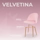 thumbnail image 4 of Silla de Comedor de Terciopelo con Patas de Acero Acabado Tipo Madera Estilo Moderno - Silla de Comedor Tapizada Minimalista con Relleno Suave Rosa, 4 of 8