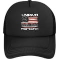thumbnail image 1 of Unpaid Peaceful Protester Trucker Hat Men Women Mesh Cap Black, 1 of 8