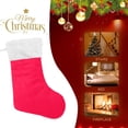 thumbnail image 7 of SKYSONIC 1PCS Plain Rose Red Solid Color Christmas Stockings Family Holiday Party Personalized Gift Christmas Decorations Mantel Decor 12 x18 Inch, 7 of 7