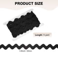 thumbnail image 3 of Rick Rack Trim, 5 Yard 20mm / 0.8 Inch Wave Bending Fringe Trimming Ribbon [Black], 3 of 6