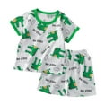thumbnail image 3 of Ahuyic Kids Summer Casual Outfits,Boys Girls Short Sleeve Two-Piece Set,Toddler Kids Boys' Casual Short Sleeve Shorts Casual Loungewear Thin Home Clothing Two Piece Set, 3 of 5