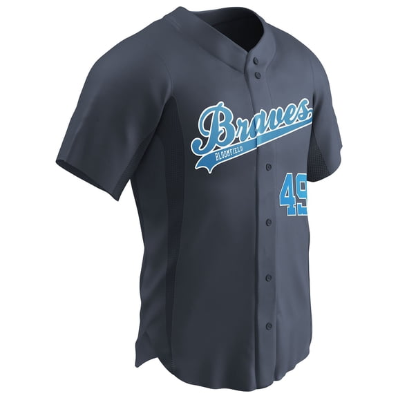Champro Reliever Full Button Baseball Jersey Adult (S, Graphite)