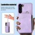 thumbnail image 3 of Dteck Zipper Wallet Case for Samsung Galaxy S23 Plus,Shockproof Leather 5 Card Slots Holder Wrist Crossbody Strap Handbag Protective Kickstand Cover for Galaxy S23+,Purple, 3 of 7