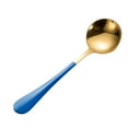 thumbnail image 1 of Tableware Stainless Steel Spoon Set – Small Round Coffee Stirring Spoon Gold Tone Lightweight and Durable Tableware for Everyday Use, 1 of 5
