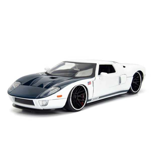 Big Time Muscle 124 2005 Ford GT Diecast Car Black/White Play