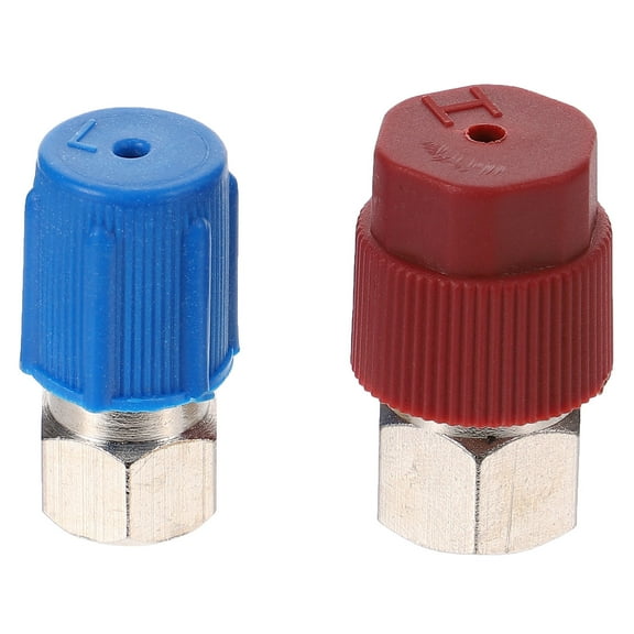 Toyvian 2Pcs Adjustable Car Air Conditioner Manifold Couplers with Quick Connectors and Colored Knobs