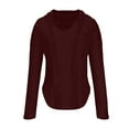 thumbnail image 5 of AXXD Basic Ladies Sweatshirts Summer 2024 Casual Solid Long Sleeve V-Neck Solid Tops, 5 of 6