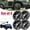Black, variant on 8" Golf Cart Wheel Covers Hub Caps Set of 4, Snap-On Chrome Electroplated Rim Covers, Universal Fit for Club Car, EZGO, Yamaha Golf Carts