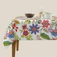 thumbnail image 4 of Colorful Flowers Square Tablecloth 52×52 Inch Spring Summer Watercolor Floral Table Cloth Small Square Tablecloths Indoor Outdoor Washable Wrinkle Free Stain Resistant Waterproof Fabric Table Cover, 4 of 6