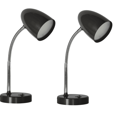 Mainstays Led Desk Lamp Flexible Metal Gooseneck Black 2 Pack
