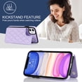thumbnail image 3 of for iPhone 11 Wallet Case with Card Holder RFID Blocking, Kickstand Card Slots Case, Dimaond Patterned Elegent PU Leather,Double Back Flip Magnetic Clasp and Durable Shockproof Cover,Purple, 3 of 8