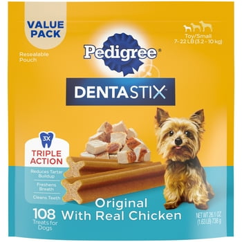 Pedigree Dentastix Original Flavor Dental s Treats for Toy/Small Dogs, 1.68 lb. Value Pack (108 Treats)
