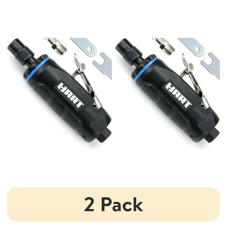 (2 pack) HART Air Die Grinder, Safety Trigger, Aluminum Housing with Cushioned Grip, New