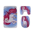 thumbnail image 1 of GOHAO Beautiful Cartoon Pony 3 Piece Bathroom Rugs Set Bath Rug Contour Mat and Toilet Lid Cover, 1 of 2