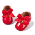 thumbnail image 7 of Meckior Baby Girls Shoes Infant Mary Jane Bowknot Soft Sole PU Leather Flats for First Walkers 3-18M, 7 of 7