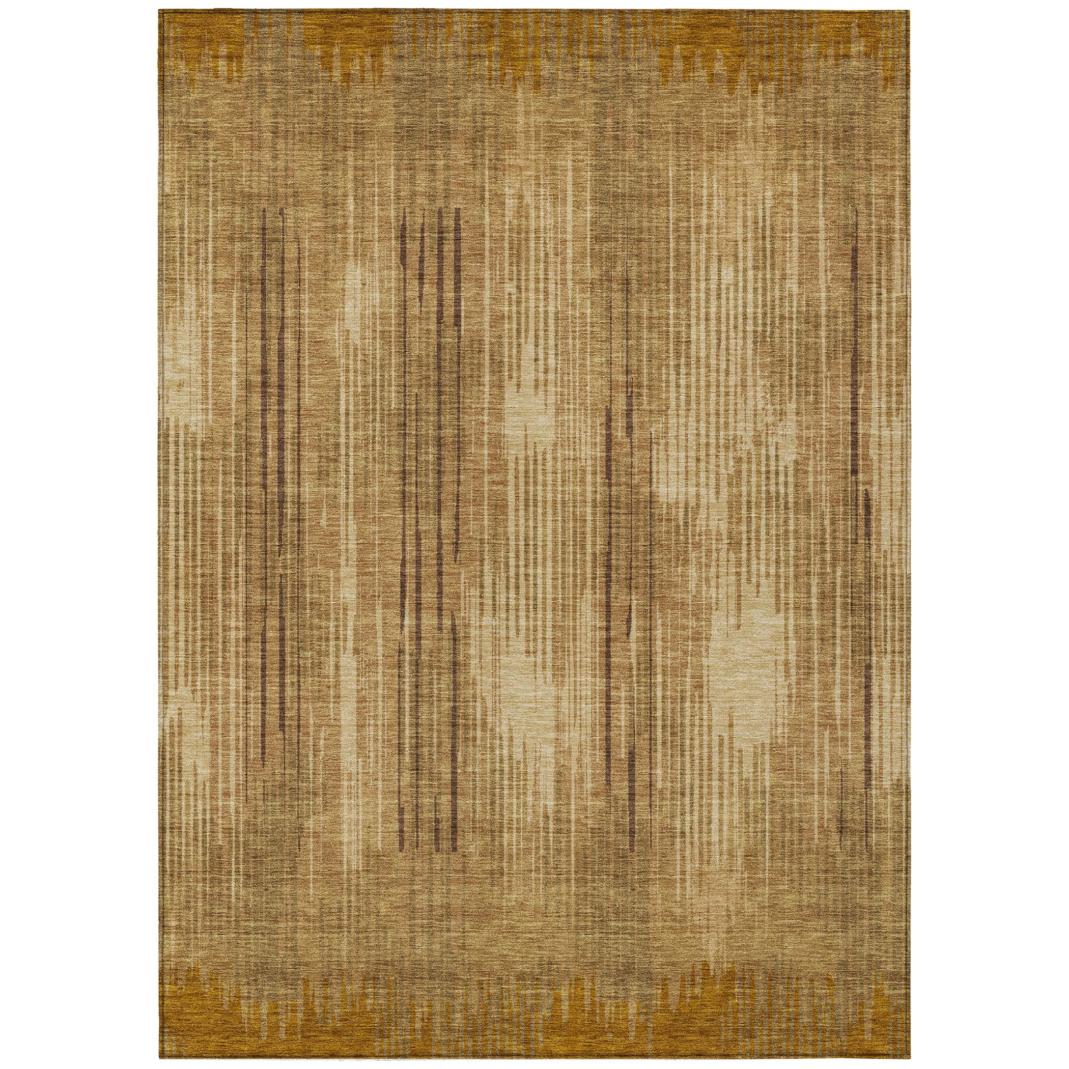 Addison Rugs Chantille Indoor/Outdoor Transitional Stripes Copper Washable Rectangle Rug, 8' x 10'