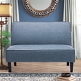 thumbnail image 7 of Andeworld Linen Loveseat Sofa Couch Upholstered Small Loveseat for Bedroom Armless Living Room Chairs Cushioned 2-Seater Settee loveseat (Prints), 7 of 7