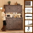 thumbnail image 6 of ANPOO 71" Tall Farmhouse Kitchen Pantry Cabinet with LED Light, Power Outlet & 8 Doors with Door-mounted Storage, Large Freestanding Storage Hutch with Open Countertop for Dining Room, Living Room, 6 of 9