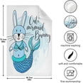 thumbnail image 5 of Cute Mermaid Bunny Kitchen Tea Towels 4 Pack Absorbent Hand Dish Towels, Underwater World Dishcloths Lint-Free 18x28 Inch Fast Drying for Cooking Baking Home Clean, 5 of 7