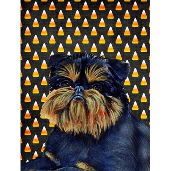 11 x 15 in. Brussels Griffon Candy Corn Halloween Portrait Garden Size Flag
