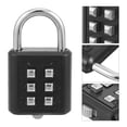 thumbnail image 4 of SHISUYAN Zinc Alloy Combination Lock Padlock 6 Outdoors Padlock Anti Theft Combination Lock, 4 of 8