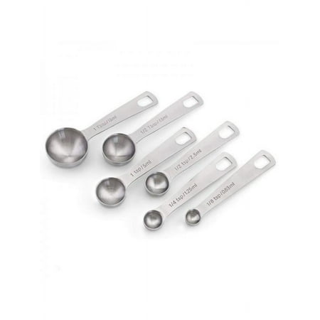

Topumt 6Pcs Stainless Steel Metal Measuring Spoons Bake Seasoning Cooking Measure Spoon Home Kitchen Tool
