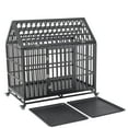 52/48/44 inch Heavy Duty Indestructible Dog Crate, Escape Proof Dog