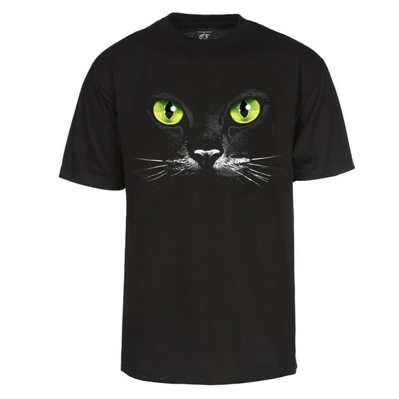 Men's Black Cat Short-Sleeve Black T-Shirt - 3X-Large