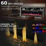 "Vitesse 65"" Fireplace TV Stand with 60"" Electric, Fits 75"" TV, Open Shelf, Living Room Center" - Walmart.com