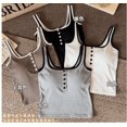 thumbnail image 3 of BUIGTTKLOP Womens Tank Tops Spaghetti Strap Sleeveless Shirts Sqaure Neck Button up Stretch Camiosle Top, 3 of 7