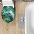 thumbnail image 4 of SEANATIVE Green Marble Toilet Seat Cover Elongated Toilet Lid Cover for Bathroom Toilet Seat Lid Cover Round Oval Fits Most Lids Home Decor Soft and Absorbent, 4 of 6
