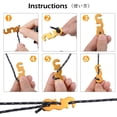 thumbnail image 4 of Reflective Tent Rope 4m Nylon Rope Twine with Tensioner for Camping Tent Tarp Hiking Awning, 4 of 5