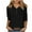 Black, variant on 3/4 Sleeve V Neck Tops for Women with Buttons Solid Color Tshirts Loose Fall Spring Casual Base Tees (XL, White)