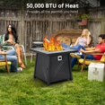 thumbnail image 3 of 28 Inch Propane Fire Pit Table, 50000BTU Rectangle Fire Table with Cover, Sturdy Steel and Iron Fence Surface, CSA Safety Certified, Companion for Your Garden Black, 3 of 9