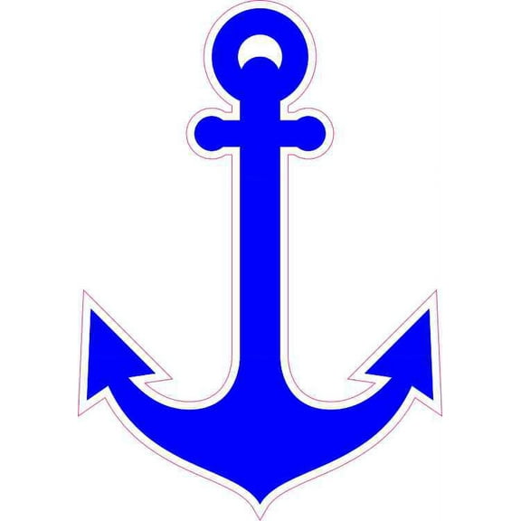 3.5in x 5in Blue Anchor Sticker Vinyl Cup Decal Vehicle Window Stickers