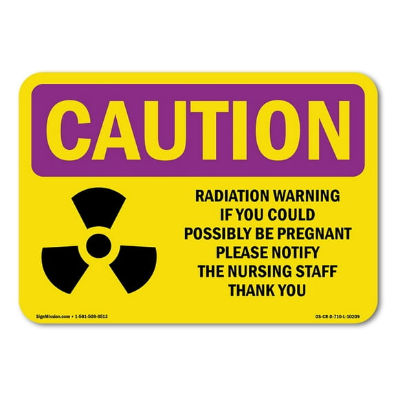 SignMission OS-CR-A-710-V-10244 7 x 10 in. OSHA Caution Radiation Sign - Microwave Radiation with Symbol
