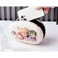 thumbnail image 4 of Floral Evening Bag Retro Macaron Color Handheld Party Bag Bride Purse - Round PU Material - Lock Closure (light blue), 4 of 4