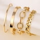 thumbnail image 2 of 4 Uds Punk Heavy Metal gran grueso cadena pulsera conjunto mujeres Retro geométrico Metal Twist cadena brazaletes pulsera joyería de moda Tan Jianjun unisex, 2 of 2