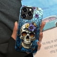 thumbnail image 6 of Case for iPhone 15 Pro Max, Stained Glass Dark Gothic Skeleton Floral Design Hybrid Dual Protection Soft TPU Hard PC Shockproof Anti-Scratch Cover Men Women Stylish Protective Phone Case, 6 of 7